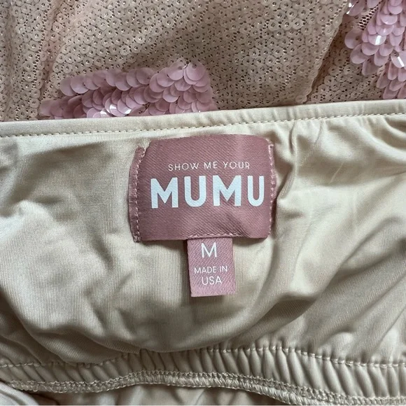 Show Me Your MuMu Blush and Cream Strapless Maxi Dress - Picture 7 of 9